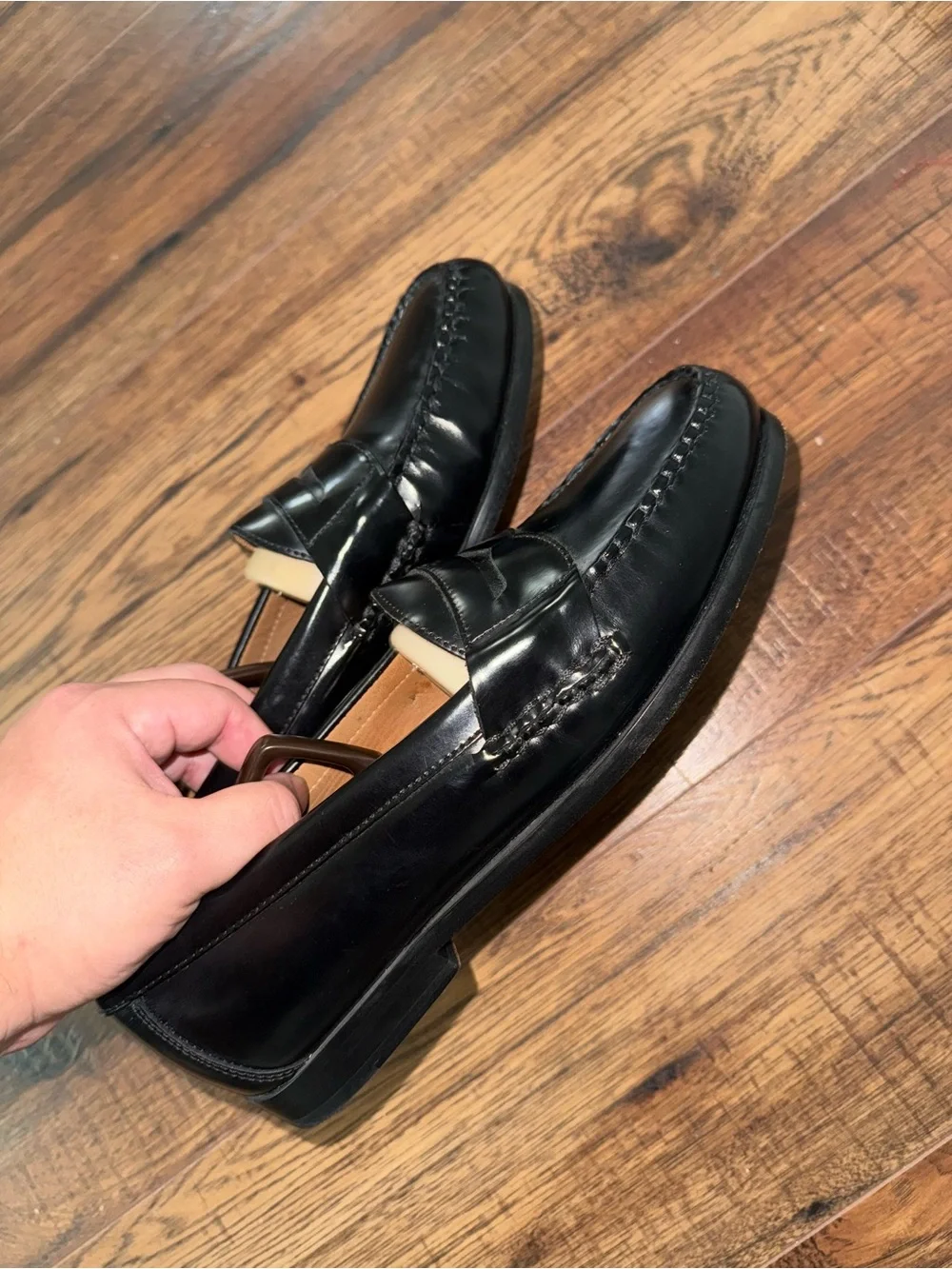 Classic Black Leather Men’s Penny Loafers Johnston and Murphy
